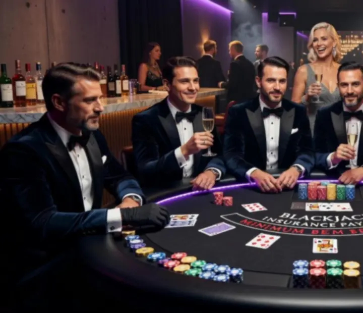 Stół do blackjacka podczas eleganckiego wieczoru rozrywkowego