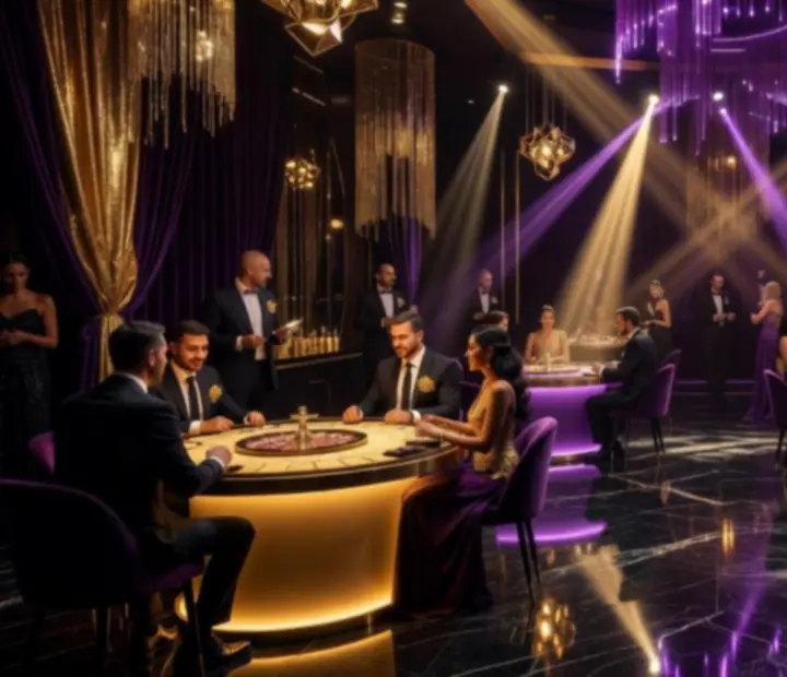 Dekoracje i oświetlenie premium podczas eleganckiego przyjęcia w stylu klubowym.